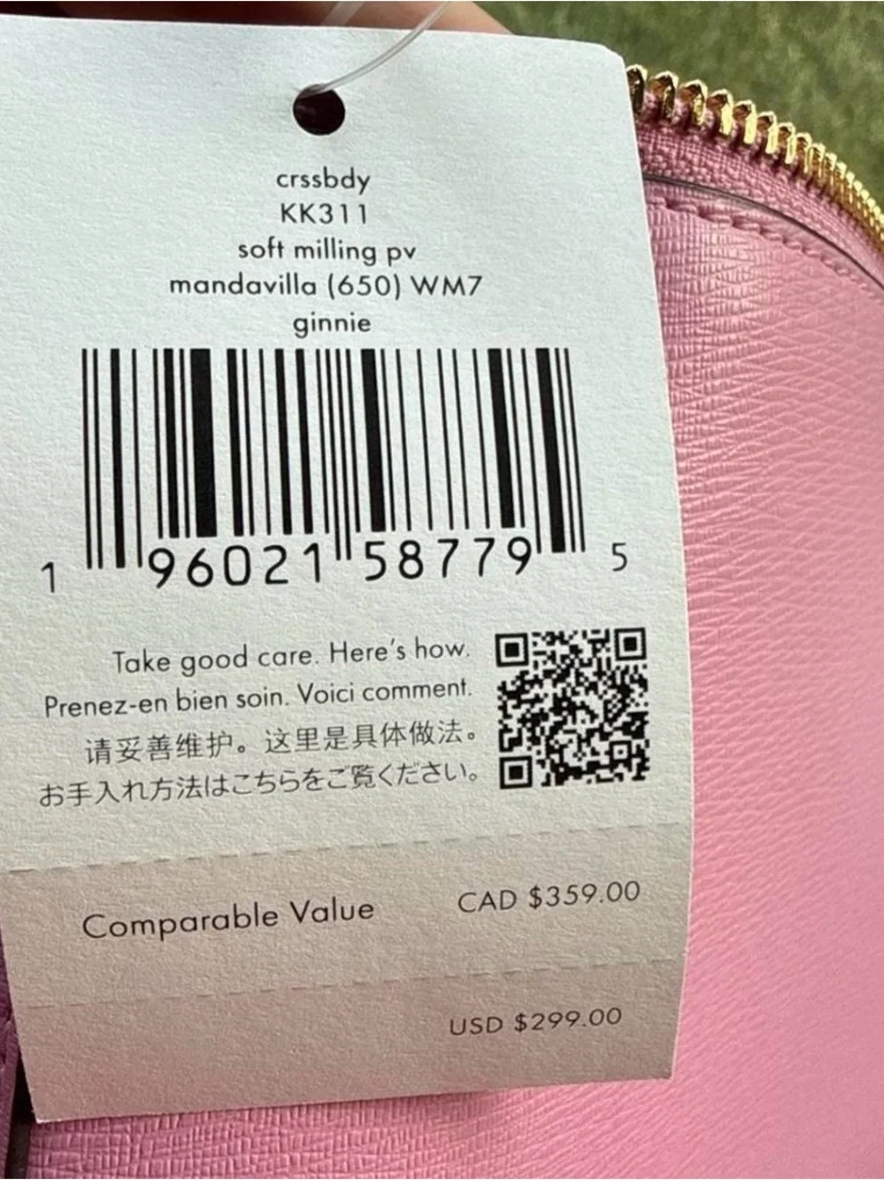 kate spade Pebbled Leather Pink Crossbody Bag with Gold Hardware